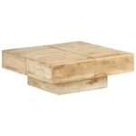 Table basse 80x80x28 cm Bois de manguier massif – Image 9