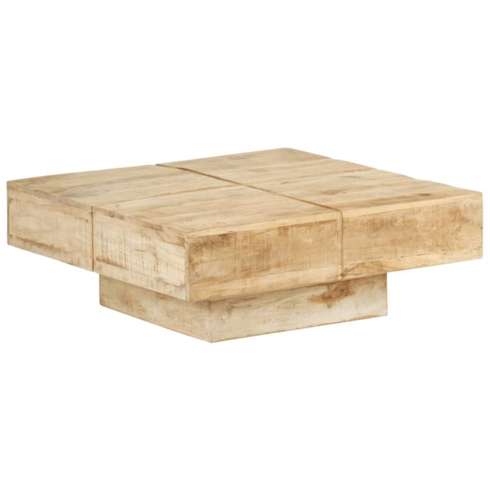 Table basse 80x80x28 cm Bois de manguier massif – Image 9