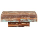 Table basse 80x80x28 cm Bois de récupération massif – Image 2