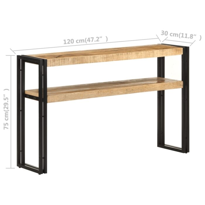 Table console 120x30x75 cm Bois de manguier brut – Image 4