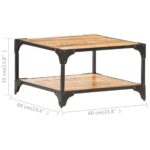 Table basse 60x60x35 cm Bois de manguier massif – Image 5