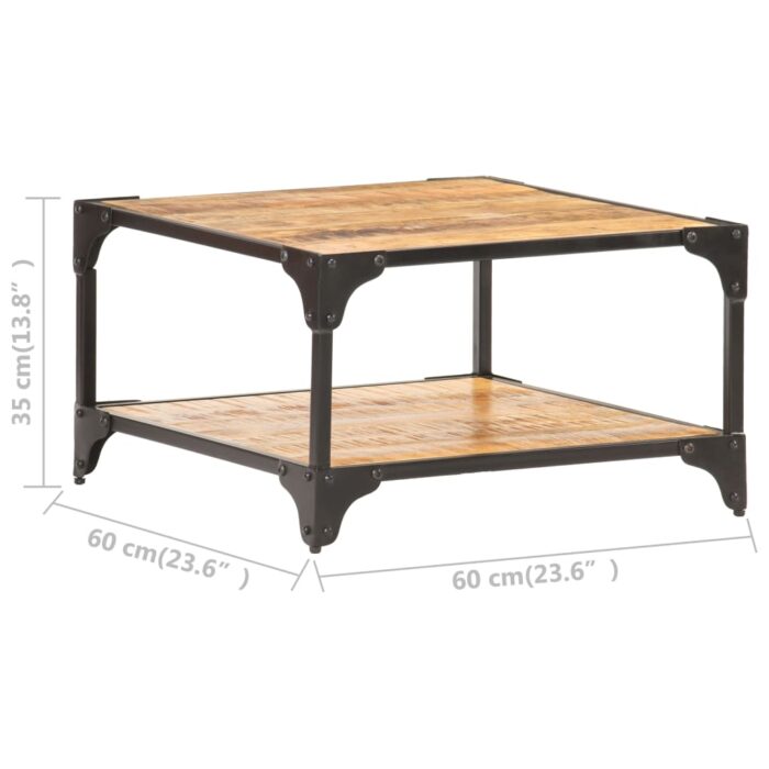 Table basse 60x60x35 cm Bois de manguier massif – Image 5