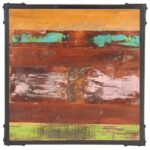 Table basse 60x60x35 cm Bois de récupération massif – Image 3