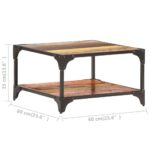 Table basse 60x60x35 cm Bois de récupération massif – Image 4