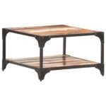 Table basse 60x60x35 cm Bois de récupération massif – Image 6