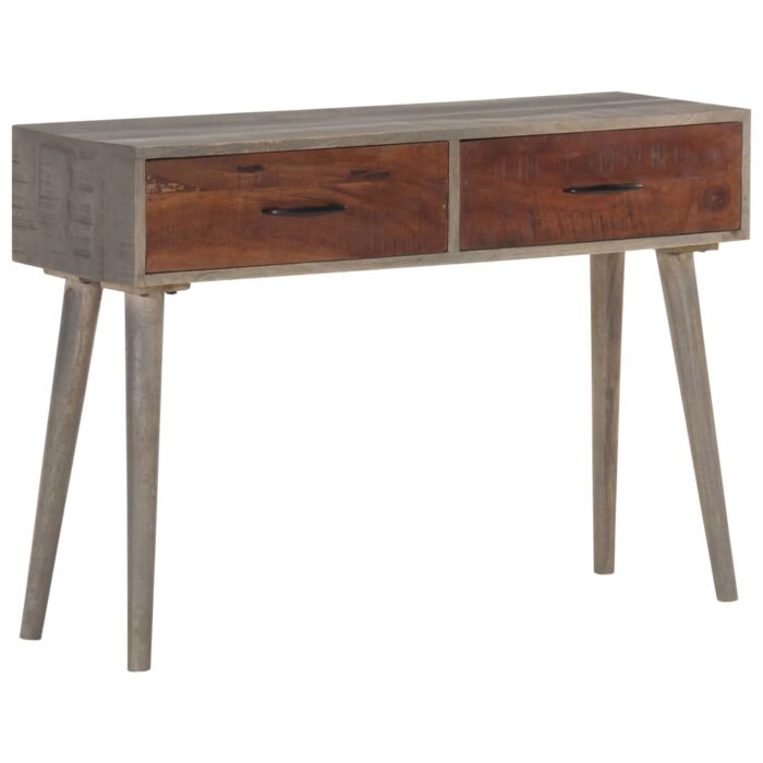 Table console Gris 110x35x75 cm Bois de manguier massif brut – Image 1