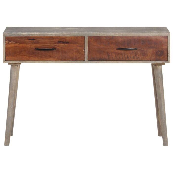 Table console Gris 110x35x75 cm Bois de manguier massif brut – Image 2