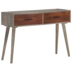 Table console Gris 110x35x75 cm Bois de manguier massif brut – Image 6