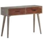 Table console Gris 110x35x75 cm Bois de manguier massif brut – Image 7