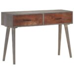 Table console Gris 110x35x75 cm Bois de manguier massif brut – Image 8