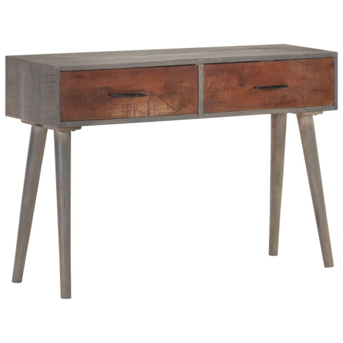 Table console Gris 110x35x75 cm Bois de manguier massif brut – Image 8