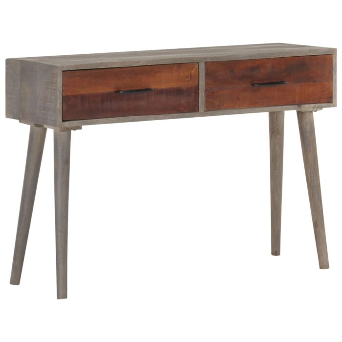 Table console Gris 110x35x75 cm Bois de manguier massif brut – Image 9