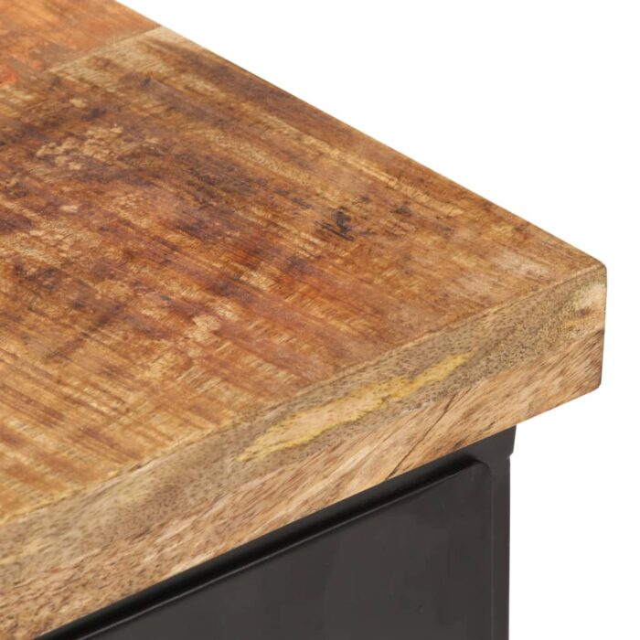 Table de chevet 40x30x52 cm Bois de manguier brut – Image 5