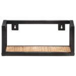 Étagères murales 2 pcs 40 cm Bois de manguier brut – Image 2