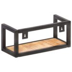 Étagères murales 2 pcs 40 cm Bois de manguier brut – Image 3