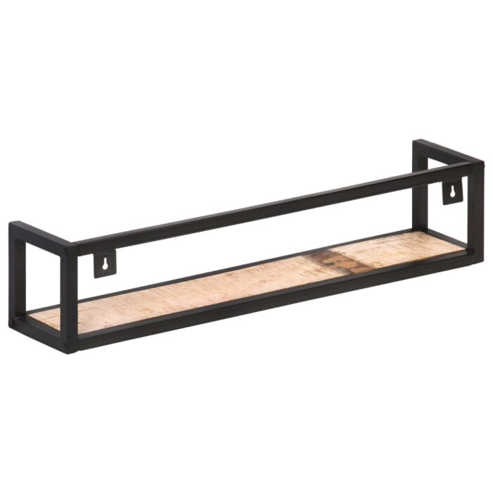 Étagères murales 2 pcs 80 cm Bois de récupération massif – Image 3