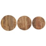 Tables d'appoint 3 pcs Bois de manguier brut – Image 4
