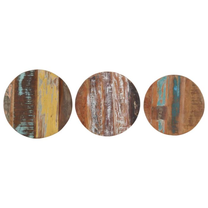 Tables d'appoint 3 pcs Bois de récupération massif – Image 4