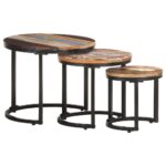 Tables d'appoint 3 pcs Bois de récupération massif – Image 9