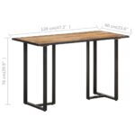 Table à manger 120 cm Bois de manguier brut – Image 5