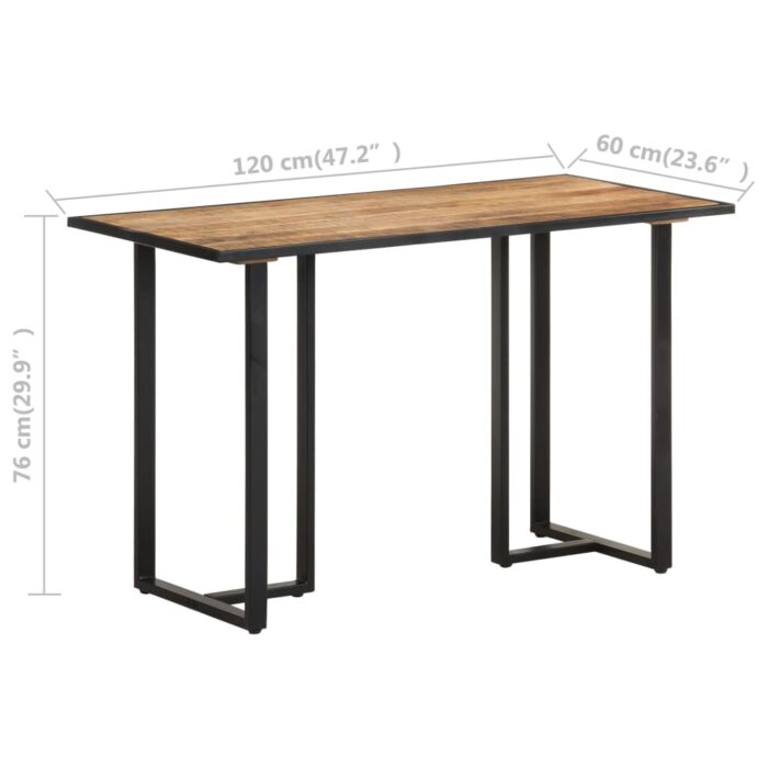 Table à manger 120 cm Bois de manguier brut – Image 5