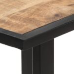 Table de salle à manger 140 cm Bois de manguier brut – Image 4