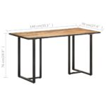 Table de salle à manger 140 cm Bois de manguier brut – Image 5