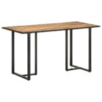 Table de salle à manger 140 cm Bois de manguier brut – Image 6