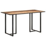 Table de salle à manger 140 cm Bois de manguier brut – Image 7