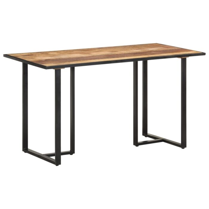 Table de salle à manger 140 cm Bois de manguier brut – Image 8