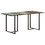 Table de salle à manger 160 cm Bois de récupération massif – Image 10