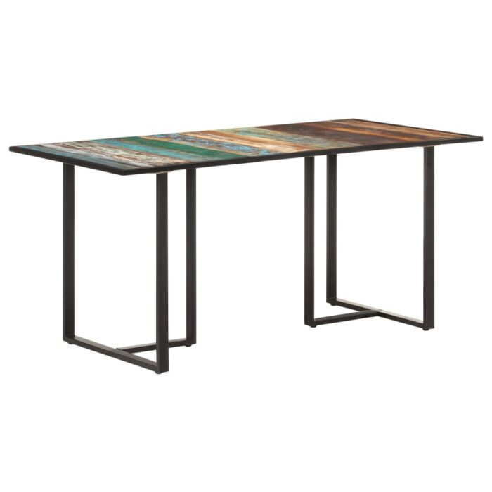 Table de salle à manger 160 cm Bois de récupération massif – Image 10