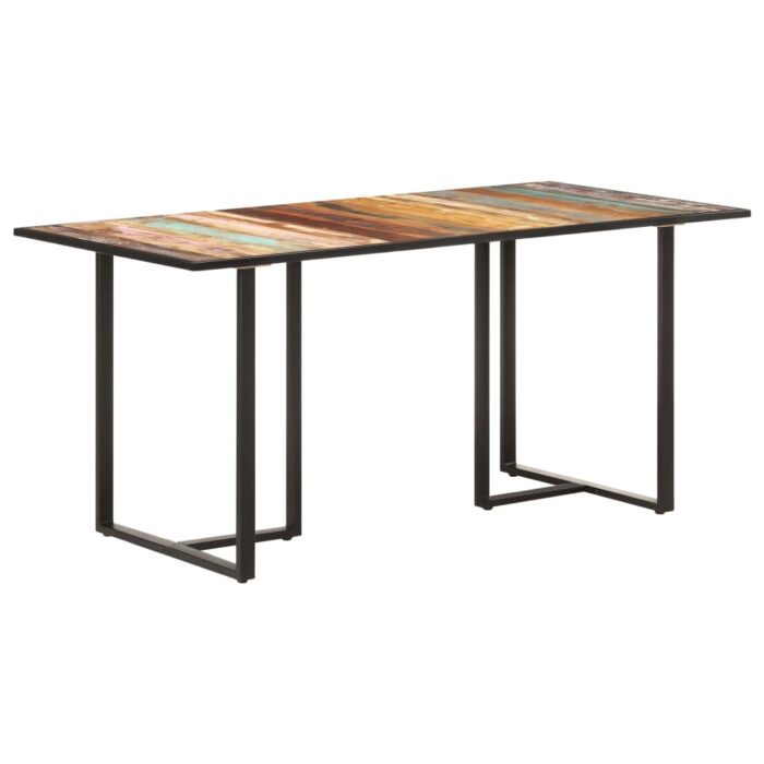 Table de salle à manger 160 cm Bois de récupération massif – Image 7