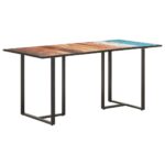 Table de salle à manger 160 cm Bois de récupération massif – Image 8