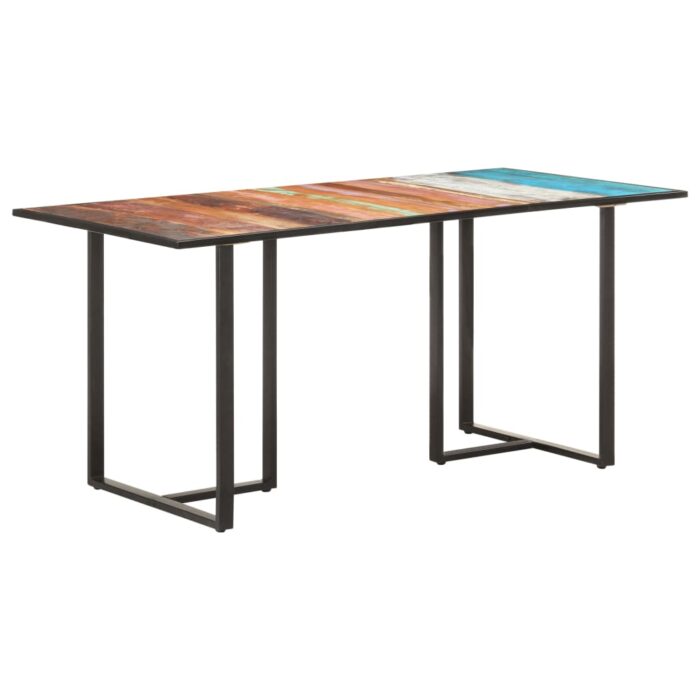 Table de salle à manger 160 cm Bois de récupération massif – Image 8