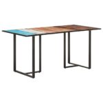 Table de salle à manger 160 cm Bois de récupération massif – Image 9