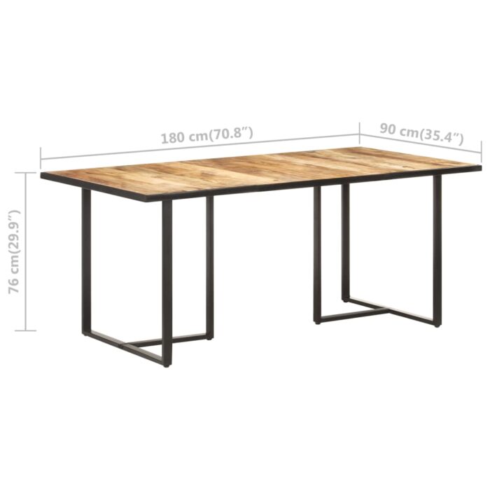Table de salle à manger 180 cm Bois de manguier brut – Image 6