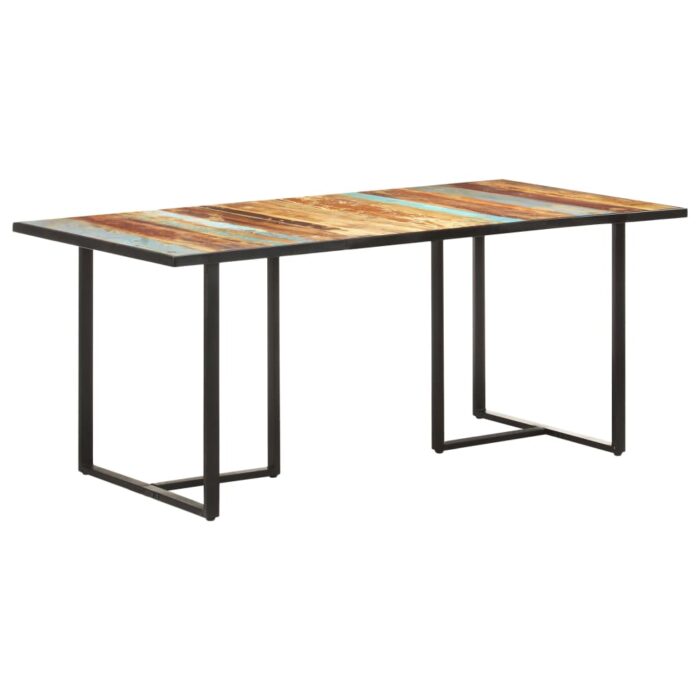 Table de salle à manger 180 cm Bois de récupération massif – Image 7