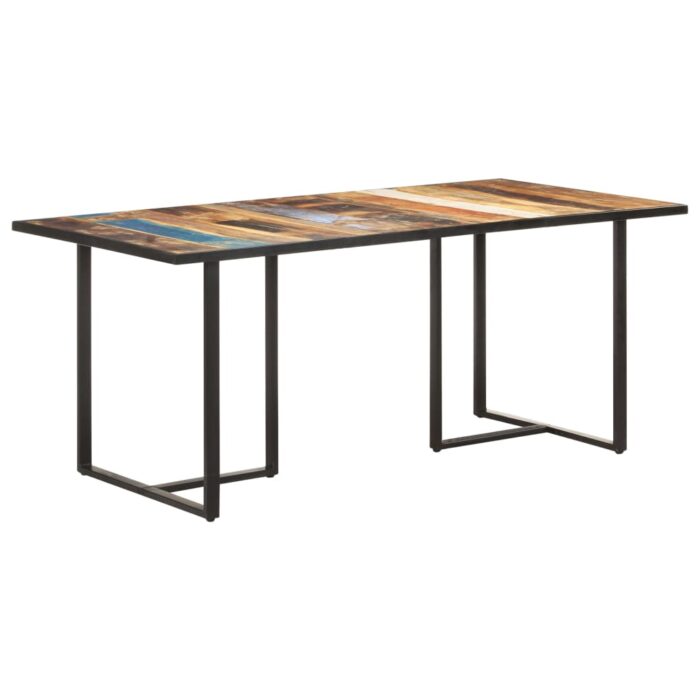 Table de salle à manger 180 cm Bois de récupération massif – Image 8