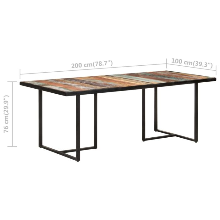 Table de salle à manger 200 cm Bois de récupération massif – Image 6