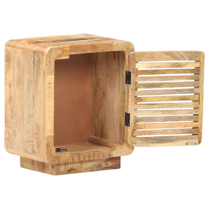 Table de chevet 40x30x50 cm Bois de manguier brut – Image 2