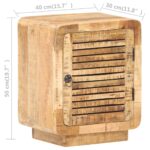 Table de chevet 40x30x50 cm Bois de manguier brut – Image 5