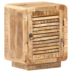 Table de chevet 40x30x50 cm Bois de manguier brut – Image 8