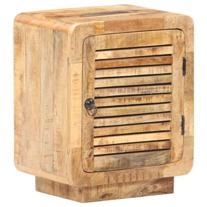 Table de chevet 40x30x50 cm Bois de manguier brut – Image 9