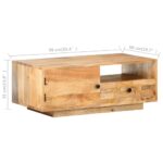Table basse 90x50x35 cm Bois solide de manguier – Image 6