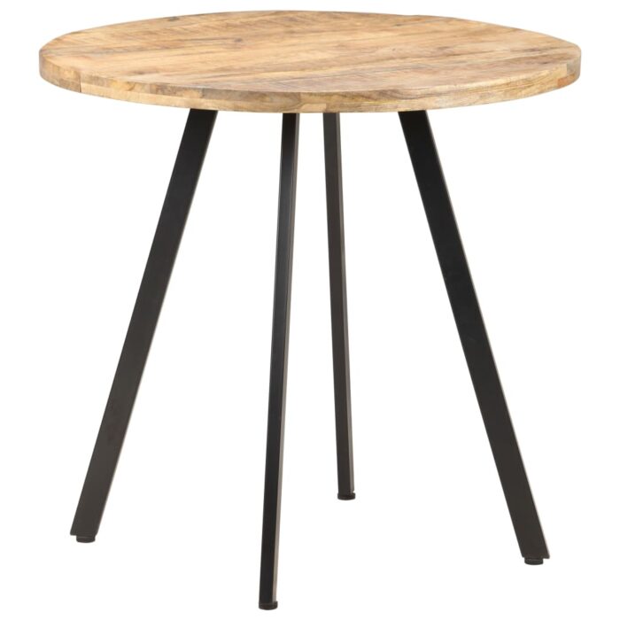 Table de salle à manger 80 cm Bois de manguier brut – Image 1