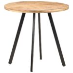 Table de salle à manger 80 cm Bois de manguier brut – Image 4