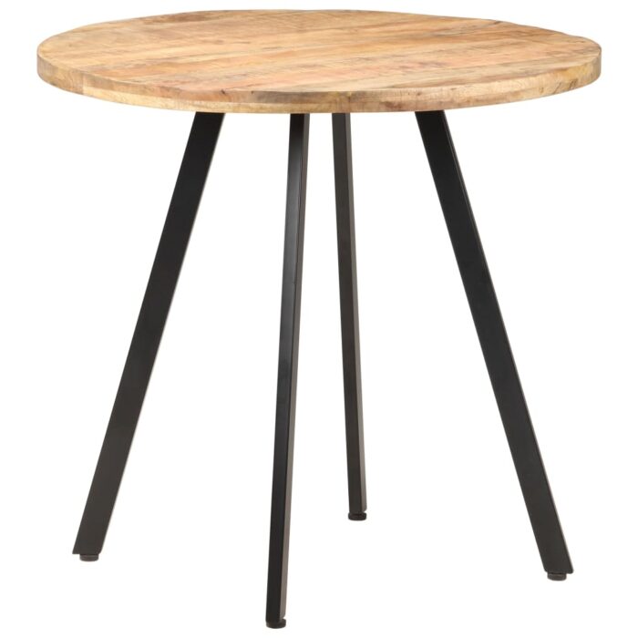 Table de salle à manger 80 cm Bois de manguier brut – Image 4