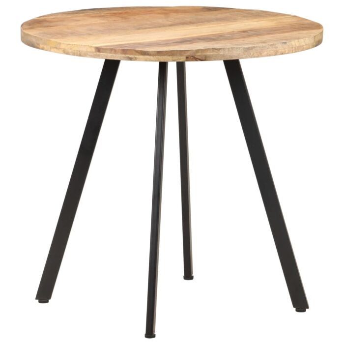 Table de salle à manger 80 cm Bois de manguier brut – Image 6