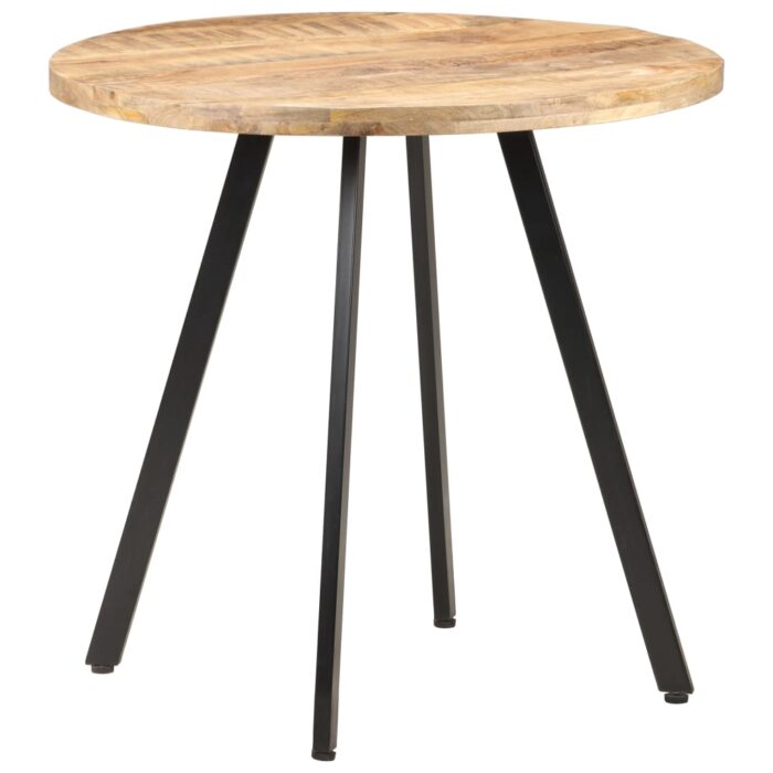 Table de salle à manger 80 cm Bois de manguier brut – Image 7